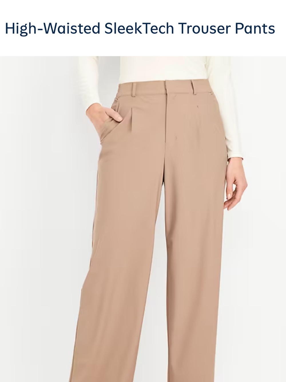 NEW! Old Navy High-Waisted SleekTech Trouser Pants | Women’s Size Medium Petite - Picture 2 of 7